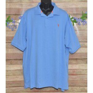 U.S. Polo Assn. Mens 4XLT Blue Luxury Feel Big & Tall Polo Shirt Cotton Preppy